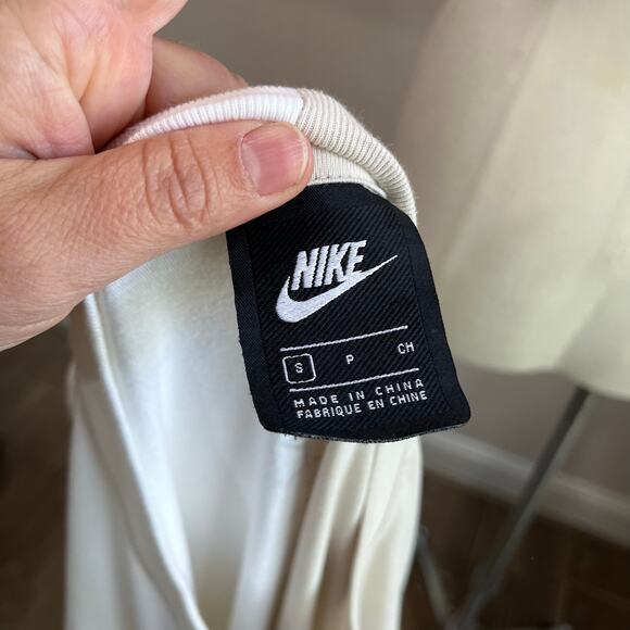 Nike Sportwear's Organic Cotton Spliced Logo 2 Tone Short Sleeve Midi Dress Sz S - Picture 9 of 10